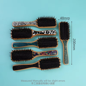Peigne démêlant professionnel à dents larges en acétate marbré pour cheveux bouclés, idéal pour salon et usage domestique, vente en gros - Product Image 4
