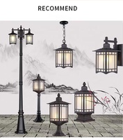 Lampadaire extérieur étanche à haut mât avec abat-jour en verre solaire et électrique, idéal pour la décoration de jardin
