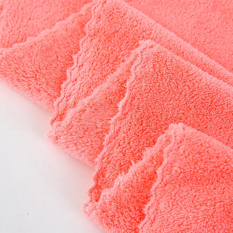 Wholesale Microfibre Coral Fleece Bath Towel Gift Soft Absorbent Face Towel Set In Towel