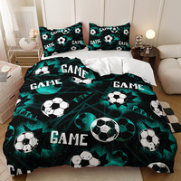 Fußball 3D-Druck Polyester Bettbezug-Set Sport-Thema Schlafzimmer Hotel Dekoration Anpassbare Farbe Team Fan Geschenk-Set Passend
