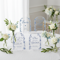 Nouvelles Panneaux de Mariage Personnalisés en Acrylique Transparent 2026, Imprimés UV Bleus, Logo et Texte Personnalisés pour Numéros de Table de Fête d'Anniversaire ou de Remise de Diplôme