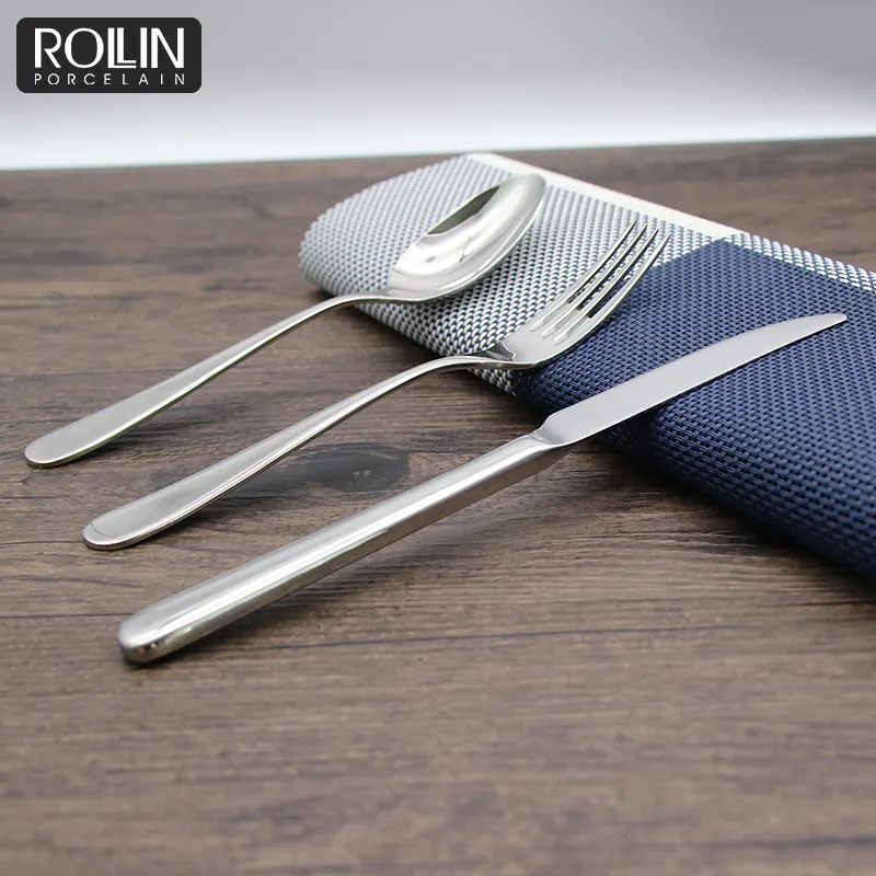 Peralatan makan restoran, alat makan murah 4 buah pisau meja garpu dan sendok garpu