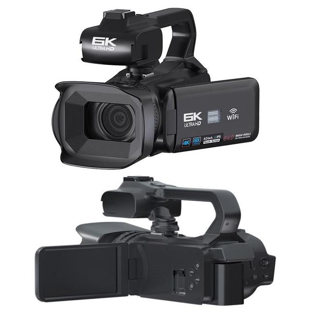 64MP 6K 18X Digital Zoom Ultra HD Video Camera With 4-Inch Touch Screen Camcorder 16G