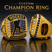 Bague de championnat réplique personnalisée de la Salle de sport d'honneur, plaquée or, bague d'inducté gravée avec le nom, souvenir de hockey sur glace, cadeau pour homme