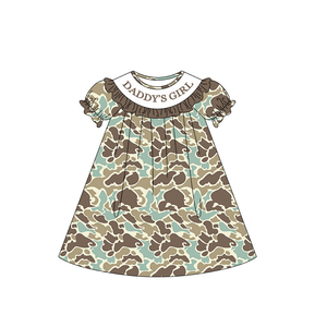 Robe d'été personnalisée pour bébé fille GSD3544, camouflage cerf, robe à manches bouffantes « Daddy's Girl », vente en gros - Product Image 3
