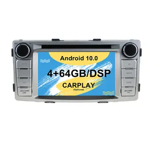 Radio Estéreo con GPS para coche, accesorios electrónicos para Toyota HILUX 2012 2013 2014, Android 10, unidad principal de navegación