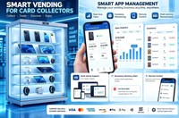 Distributeur automatique numérique 24h/24 sans surveillance |   Câbles de charge rapide + batteries externes |   Gestion à distance du serveur 4G
