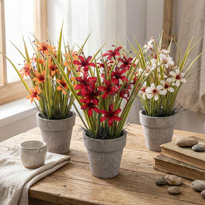 Plante artificielle <span class=keywords><strong>en</strong></span> <span class=keywords><strong>pot</strong></span> RUOPEI, fleurs mélangées, résistante aux UV, fausse plante mini Starflower <span class=keywords><strong>en</strong></span> <span class=keywords><strong>pot</strong></span> pour la décoration de la maison, du bureau ou de la table - Product Image 1