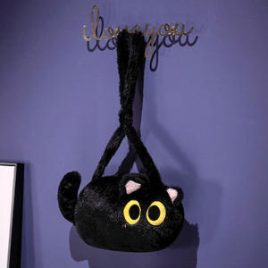 Japon karikatür kedi omuzdan askili çanta peluş Crossbody çanta büyük kapasiteli kızlar omuzdan askili çanta - Product Image 6