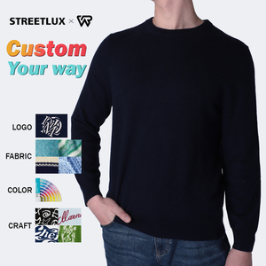 เสื้อกันหนาว2024ออกแบบแฟชั่นสำหรับผู้ชายเสื้อกันหนาวแบบสวมหัวมีรูสำหรับฤดูใบไม้ร่วงเสื้อกันหนาวผ้าฝ้ายถักโลโก้ฤดูหนาว - Product Image 1