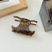 Pince à cheveux moyenne motif écaille de tortue 7,4 cm, pinces rétro léopard, pinces à cheveux coréennes en acétate pour filles