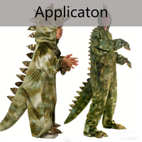 Tissu en peluche courte à dégradé de couleurs, motif dinosaure crocodile, tissu en peluche courte pour costumes de scène et jouets de poupée