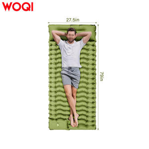 Colchoneta inflable para acampar Woqi, rectangular, verde militar, cojín de aire duradero para senderismo y mochilismo, para 1 persona - Product Image 2