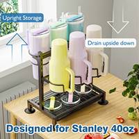 Organisateur de bouteille d'eau compatible avec le gobelet Stanley 40oz avec poignée Organisateur de gobelets réglable avec étendoir