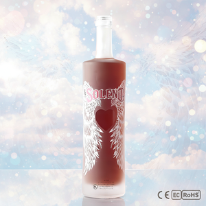 Botella de Vidrio Esmerilado de Lujo de 750 ml con Alas de Ángel, Acabado Estarchado, Impresión Serigráfica para Envasado de Vodka y Ginebra Premium - Product Image 1