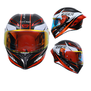Casque intégral de moto populaire de haute qualité, homologué DOT, personnalisé, avec grande aile arrière et double visière, pour la course sur route - Product Image 6