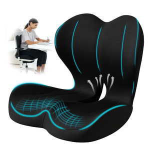 Cojín de Asiento Ergonómico de Espuma Viscoelástica y Soporte Lumbar para Alivio del Dolor de Espalda, Coxis y Ciática, para Oficina y Auto, Color Negro - Product Image 1