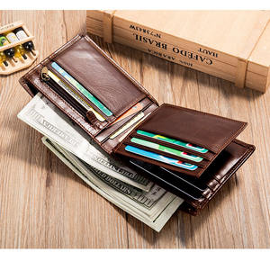 All'ingrosso accetta Logo personalizzato uomini <span class=keywords><strong>porta</strong></span> <span class=keywords><strong>carte</strong></span> borsa <span class=keywords><strong>uomo</strong></span> portafoglio RFID vera <span class=keywords><strong>pelle</strong></span> portafogli Bifold per gli uomini - Product Image 3