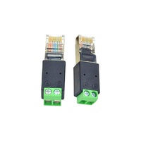 Adaptador de Conector RJ45 a RS485, Conector RJ45 a Terminal de 2 Pines con Tornillo, Cabeza de Cristal a Terminal de Tornillo, Venta al Por Mayor de Fábrica