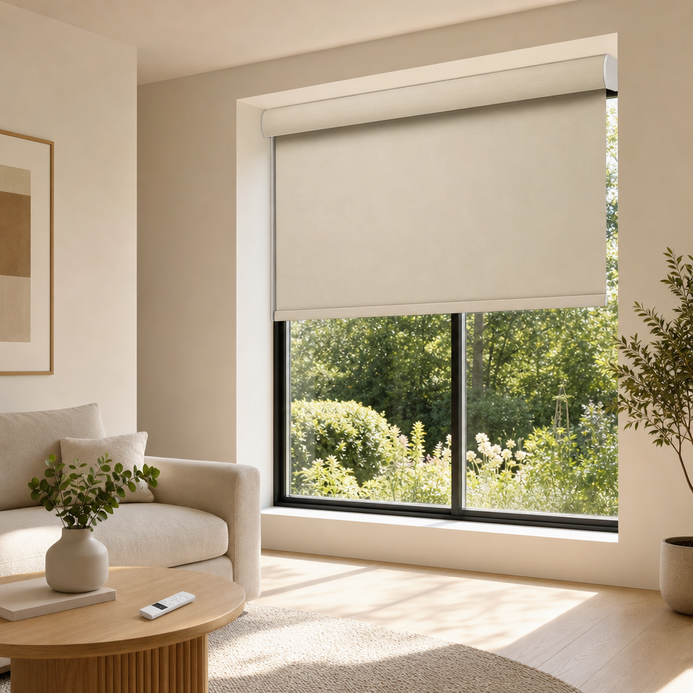 Smart Modern Motorized Electric Window Shades Curtains Home Office Kitchen Roller Blinds Built-In Installation Technique Plain · image 17