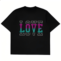 Transfert thermique personnalisé avec strass, design amour, pour t-shirt