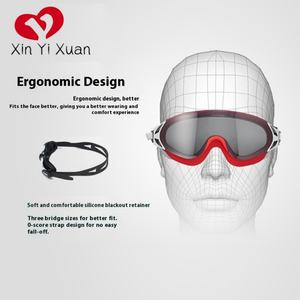 Gafas de natación para adultos, protección de alta definición, silicona respetuosa con la piel, antivaho, marco grande, resistente al agua, protección UV, hombres y mujeres - Product Image 3