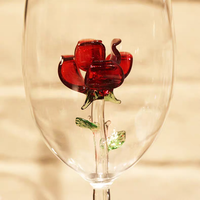 Verres à vin rouge en forme de rose 3D colorés, flûtes à champagne en forme de fleur de rose pour bar – Vente directe usine OEM/ODM