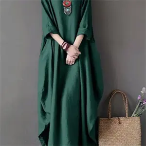 Trending Products Islamic Eid Collection Dress Women Abaya Muslim Dresses Satin Plain Closed Abaya Islamic Muslim