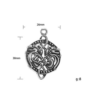 Double <b>Headed</b> Dragon Pendant Stainless Steel Necklace Men's Retro Hollow Animal Design Geometric <b>Style</b> 190195 - Product Image 5