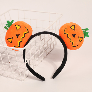 Kawaii Cute Girls <strong>Pumpkin</strong> Hairband Halloween Makeup <strong>Headband</strong> with Funny Slap Wristband and Snap Bracelet Bear Design - Product Image 5