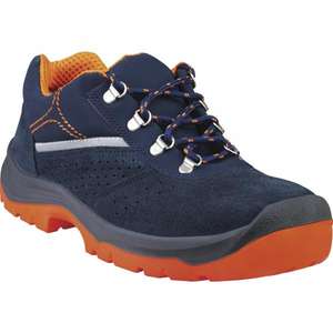 DELTA PLUS - RIMI4SPBL39 Chaussures en cuir fendues en daim bleu-orange-s1p src chaussures de sécurité et baskets de sécurité marine - Product Image 1