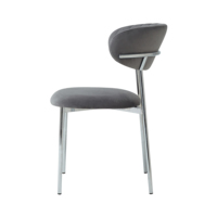 Ensemble table et chaises de salle à manger contemporaines élégantes, argentées et dorées scintillantes, avec pieds en acier recouverts de velours, pour la maison ou le bureau