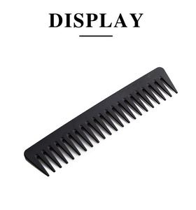 2 Pcs Nero Salone <span class=keywords><strong>di</strong></span> Barbiere Denti Larghi Antistatico In <span class=keywords><strong>Fibra</strong></span> <span class=keywords><strong>di</strong></span> <span class=keywords><strong>Carbonio</strong></span> <span class=keywords><strong>Pettine</strong></span> Dei Capelli Forte e Durevole con fori - Product Image 2