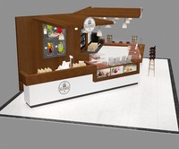 Kiosque de restauration rapide en crêpe, modèle de centre commercial, support, présentoir de comptoir de Bar ou café en bois, pour nourriture rapide