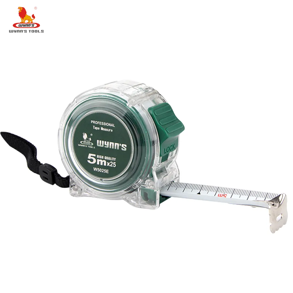 Steel Tape Retractable Tape Measure for Measuring Tools Transparent Stainless Steel Tape Mesure Metric Spring in Stock Green 5m