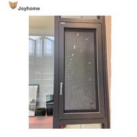 Fenêtre à battants en aluminium avec verre trempé personnalisé moderne et professionnel avec persiennes pour villa, hôtel et ventilation extérieure, antivol