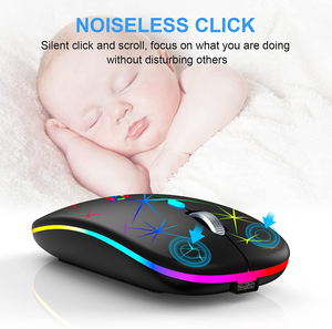 2.4GHz USB RGB Rechargeable Wireless Gamer <strong>Mouse</strong> 1600DPI Mini LED Backlit Right-Handed <strong>for</strong> Computer Laptop Tablet PC Gaming - Product Image 3
