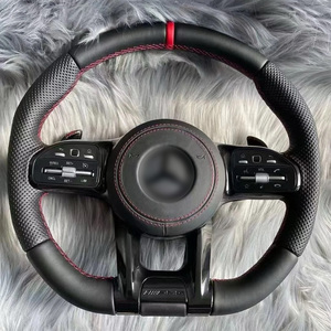 พวงมาลัยสปอร์ตหนังเมอร์เซเดส AMG คาร์บอนไฟเบอร์สำหรับ AMG CLA GT CLS C36 G63 C43 W204 W205 W211 W212 W213 W222 OEM