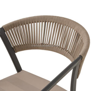 Alta carga duradera cuerda tejida al aire libre café silla comedor silla de jardín - Product Image 5
