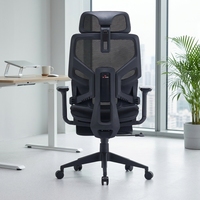 Silla de oficina ergonómica de malla al por mayor con base cromada de cinco estrellas, precio de fábrica, silla de ordenador de malla transpirable, China