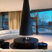 Cheminée suspendue décorative MEISU.CH avec flamme artificielle pour hôtel, effet feu réel, idéale pour la décoration intérieure