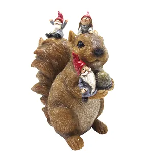 Su misura di natale scoiattolo decorazione di paillettes, polyresin gnome e squirrel ornamenti di natale/