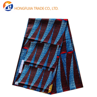 Kain Organza Batik Anti-Statik Ringan Khusus Afrika, Cetak Lilin Ankara 100% Poliester untuk Penggunaan Pakaian