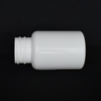 Flacon médical en plastique HDPE blanc 75ML pour emballage pharmaceutique de capsule de comprimé de pilule avec bouchon à vis CRC