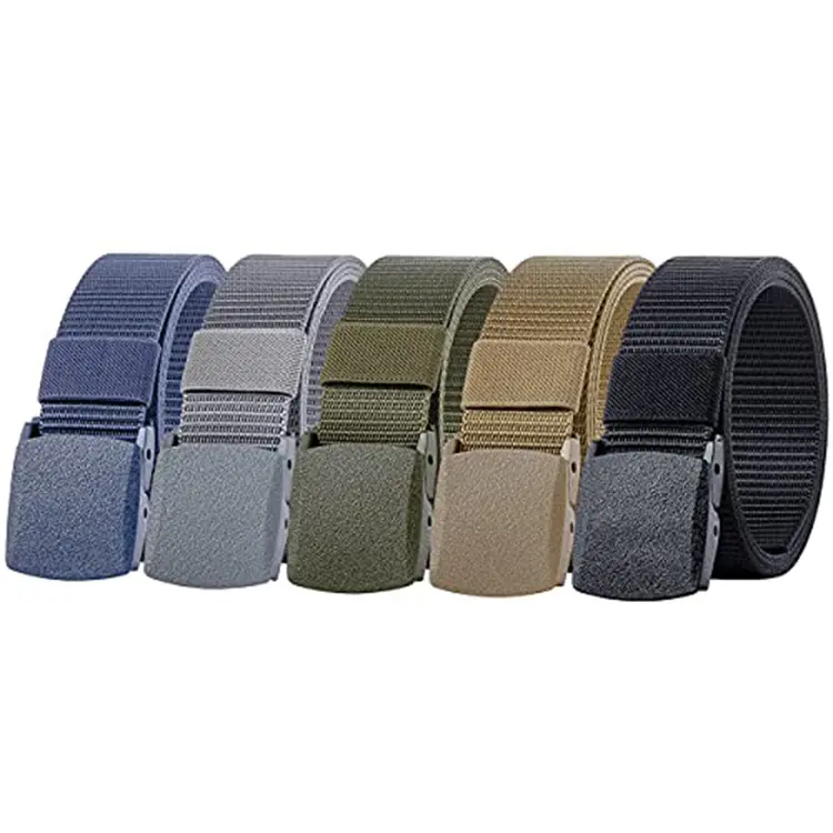 High Quality 3.8cm Custom Automatic Buckle Nylon Webbing Belt Canvas Fabric Belts Security Tactical Waist Nylon Belt For Men