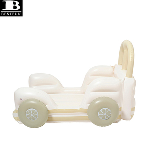 Materasso Gonfiabile Portatile per Bambini a Forma di Furgone, Colore Crema, per Viaggi, Pernottamenti, Casa, Campeggio e Tenda all'Aperto - Product Image 2