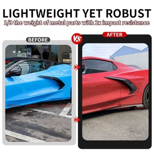 Jupes latérales de voiture en fibre de carbone de haute qualité, style Commas, pour Chevrolet Corvette C8 - Product Image 2