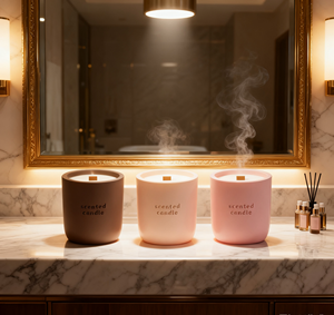 Barattolo per Candele in Ceramica C&H |   Contenitore per Candela Profumata Opaco Multicolore con Design Tipografico - Product Image 4