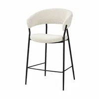 Chaise de salle à manger moderne en velours gris clair, hauteur réglable, pour la maison, le bureau et la salle de bain (DC-5080)