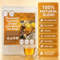 Sachets de thé naturel pur au gingembre et à la cannelle sans caféine, non OGM, pour la maison, le bureau, le bien-être quotidien, la tasse du matin